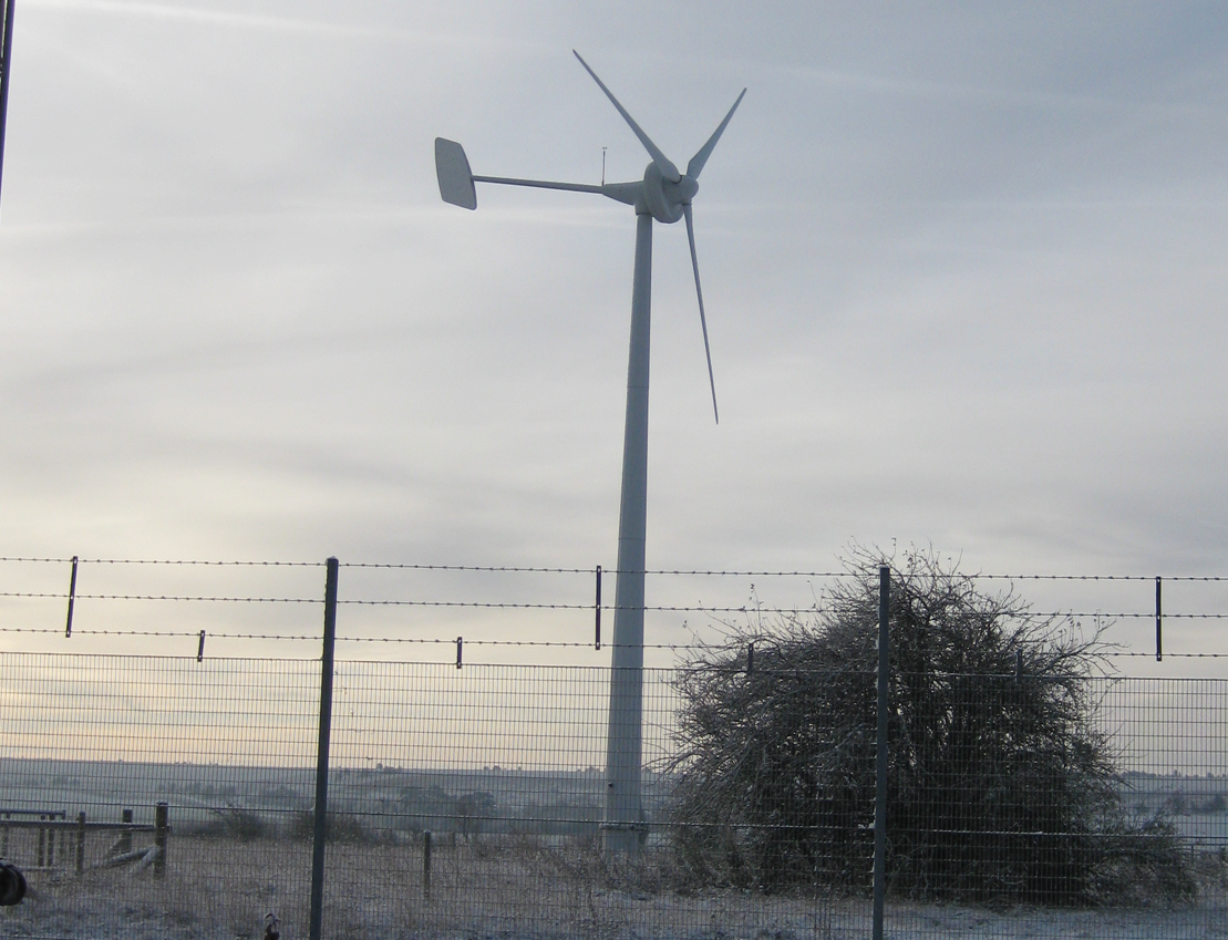 britwind turbine in the snow