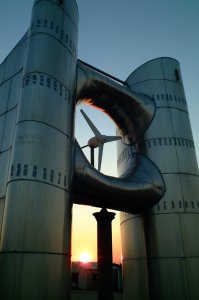 The WEB Wind Concentrator with HAWT installed