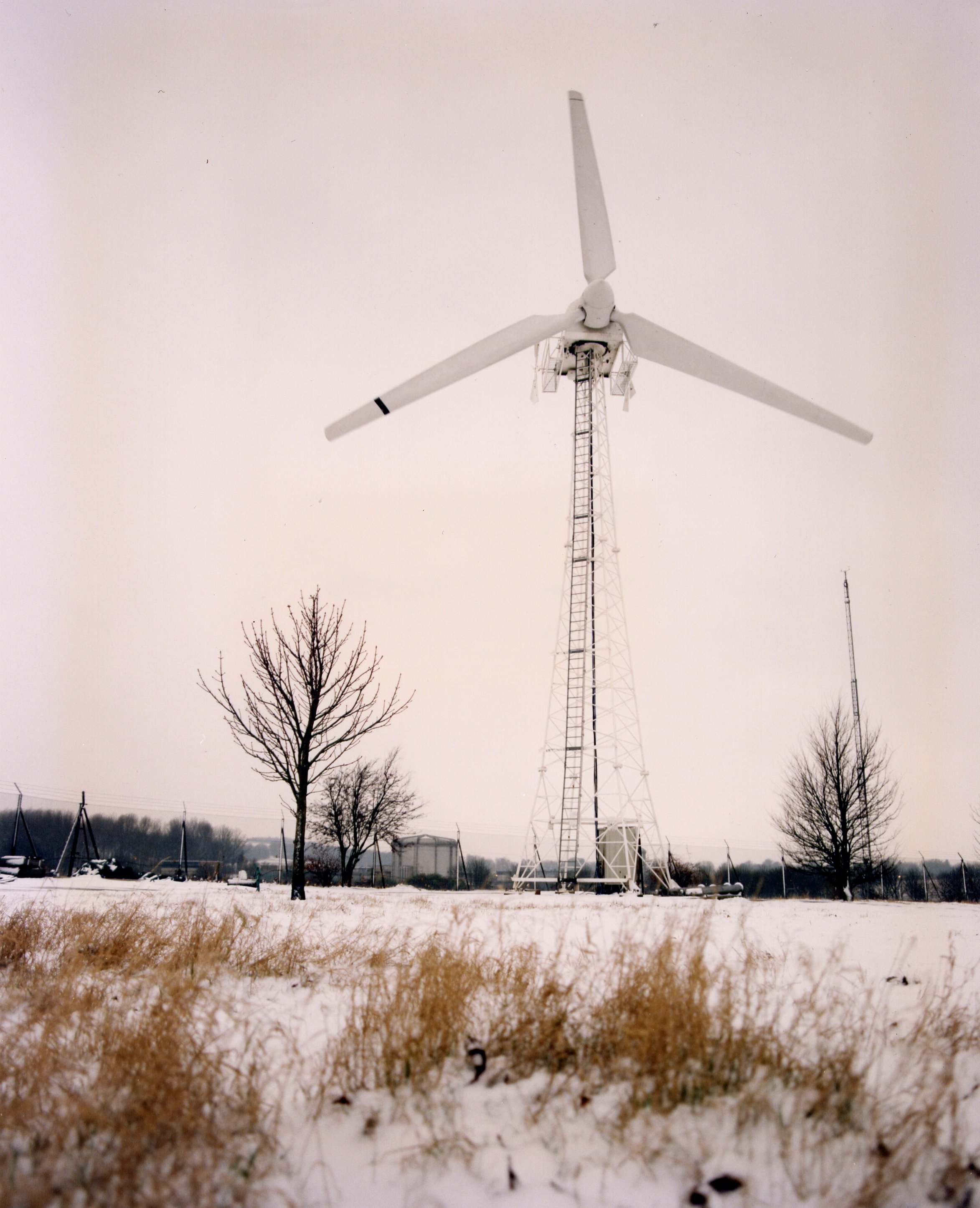 Horizontal Axis (HAWT) wind turbine in snow
